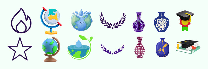 vector illustration of a set of colorful splashes