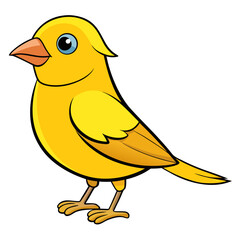 vector illustration of a yellow bird