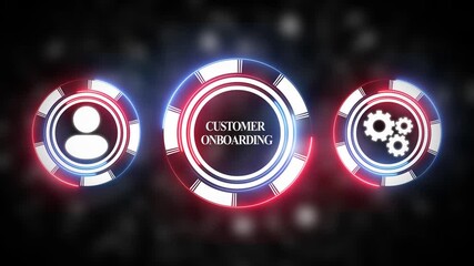 Customer Onboarding Process Infographic Animated Graphic Illustrating User Acquisition and System