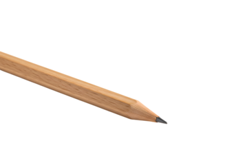 Close-up of a Wooden Pencil: Perfect for Education & Art Projects Isolated on Transparent Background