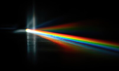 Fototapeta premium Prismatic light spectrum on dark surface