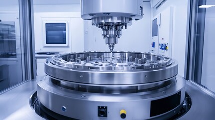 Centrifuge machine operating in a laboratory, demonstrating advanced spinning technology and precision