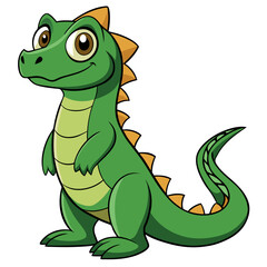 Fototapeta premium cartoon, animal, dragon, vector, illustration, dinosaur, reptile, crocodile, lizard, green, art, monster, cute, drawing, character, wildlife, baby, fun, gecko, nature, frog, design, wild, alligator, h