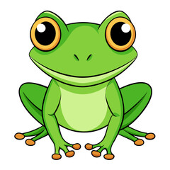 Obraz premium green frog cartoon