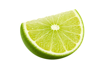 Lime Wedge: Vibrant Green Citrus Fruit Slice, Perfect for Recipes and Cocktails Isolated on Transparent Background