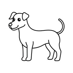 Fototapeta premium outline dog cartoon on white background 
