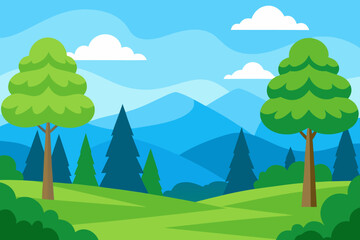 Obraz premium landscape with mountains and trees