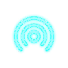 Cyan neon glowing hotspot icon on transparent background for notification panel