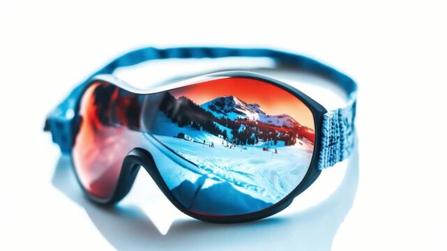 Eye-catching skiing goggles with stunning reflections and a comfy design. Ideal for winter sports adventures. Elevate your skiing experience. Generative AI