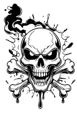 Obraz premium Skull and crossbones danger