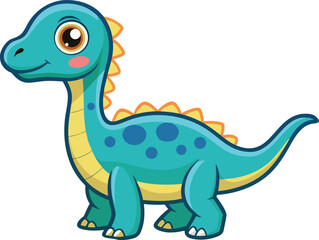 Cute Cartoon Dinosaur Jobaria Funny Illustration for Kids