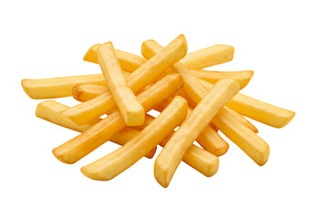 Crispy Golden French Fries: A Delicious Food Photography Isolated on Transparent Background