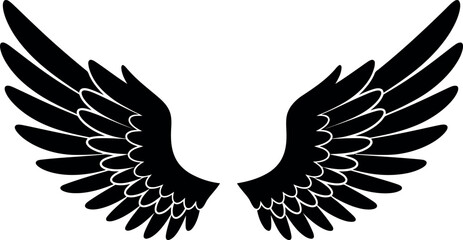 Black angel wings silhouette