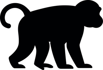Baboon silhouette wildlife animal icon