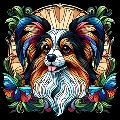 파피용, 스테인드 글라스 기법 일러스트, jpeg (Papillon, Stained Glass Techniques Design Illustration, jpeg)