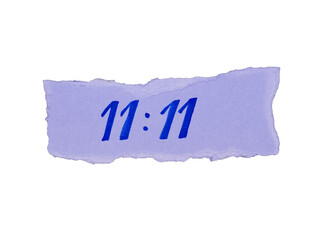 11 11 eleven eleven angel number on torn paper strip background 