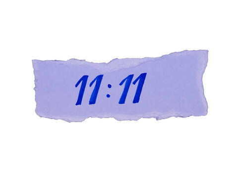 11 11 eleven eleven angel number on torn paper strip background 