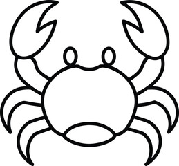 crab head icon outline vector illustration on transparent background