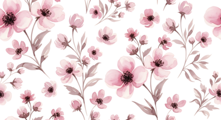 Pink floral pattern on black background