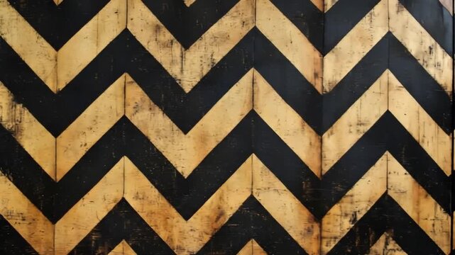 Wooden chevron pattern background with a vintage and rustic look, featuring dark brown and beige colors, creating a decorative and abstract design with a geometric and aged texture