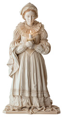 Naklejka premium PNG Baroque Maid with a Candle statue face sculpture figurine.