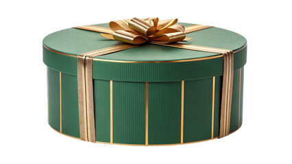 Elegant green gift box with gold ribbon, perfect for luxury branding and special occasions