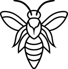 hornet head icon outline vector illustration on transparent background