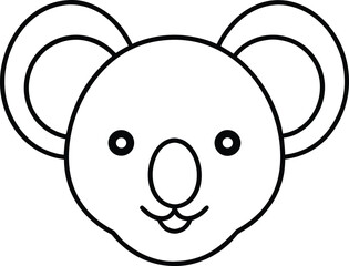 koala head icon outline vector illustration on transparent background © Dhanopati