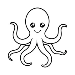 vector illustration of a cartoon octopus