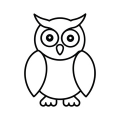outline owl with big eyes cartoon 