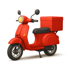 Obraz premium red vintage delivery scooter