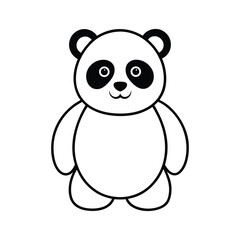 outline panda cartoon on white background  © Monish