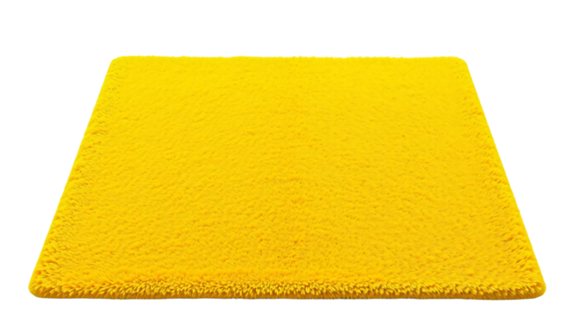 Yellow rectangular carpet isolated on transparent background