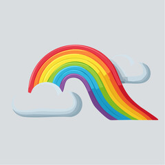 Vibrant Rainbow: A vivid rainbow arches across the sky, a colorful spectacle of nature's beauty and wonder.