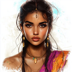 Beautiful indian woman portrait 