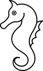 seahorse head icon outline vector illustration on transparent background
