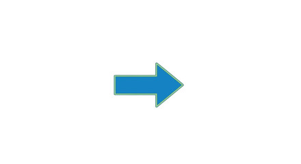 A simple blue arrow pointing to the right providing direction and guidance on a clean white background