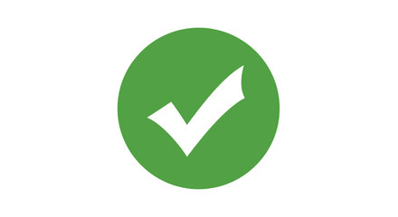 A green check mark inside a circle represents confirmation, completion, and positive affirmation on a clean white background