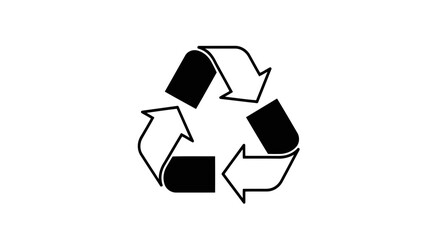 Fototapeta premium Recycle symbol with three arrows forming a triangle representing environmental conservation and sustainability