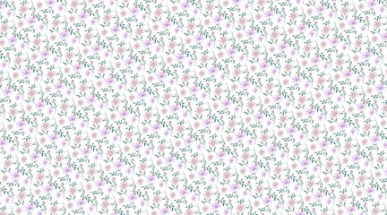 Seamless Vector Floral Pattern with Minimalist Hand-Drawn Flowers and Leaves Elegant Repeating Botanical Background for Fabric, Wallpaper, Textile, and Surface Decoration