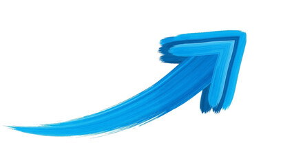 A blue brushstroke arrow pointing upwards symbolizes growth success and positive direction for business and personal development