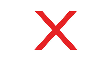 Obraz premium A red cross mark on a white background indicates an error or cancellation of a process or selection of an incorrect option