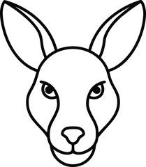 wallaby head icon outline vector illustration on transparent background