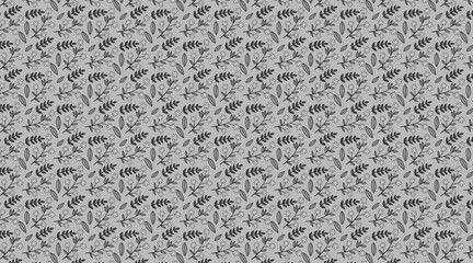 Seamless Vector Floral Pattern with Minimalist Hand-Drawn Flowers and Leaves Elegant Repeating Botanical Background for Fabric, Wallpaper, Textile, and Surface Decoration