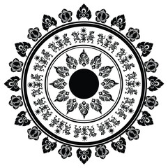 Ornate Thai Mandala with Dancing Figures