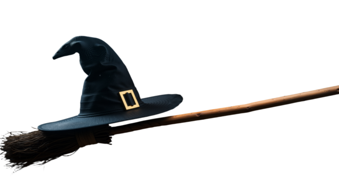 Witch’s Hat and Broom – Iconic Halloween Magic in Moody Light