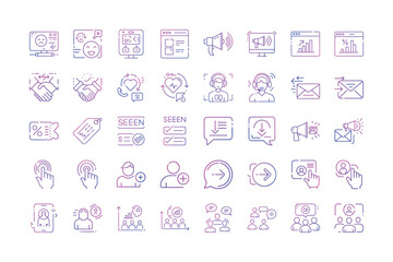 Digital communication, social media, and online interactions. vector icons 