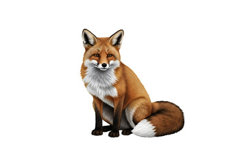 Fototapeta premium Illustration of a seated red fox.