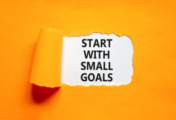Start with small goals symbol. Concept words phrase Start with small goals on beautiful white...