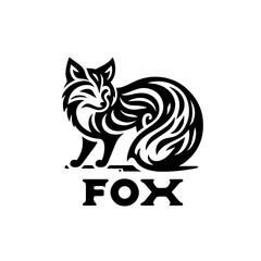 Fox illustration isolated on white background, a symbol of cunning and adaptability